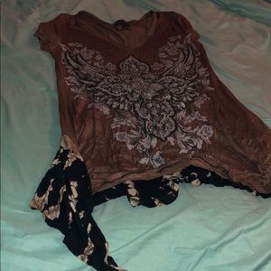 Brown sparkly blouse